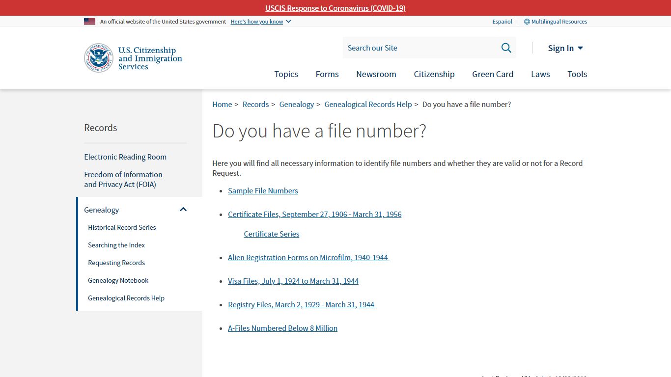 Do you have a file number? | USCIS